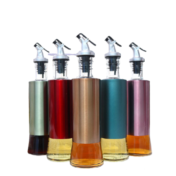 factory hot sale  kitchenware olive oil vinegar glass and stainless bottle